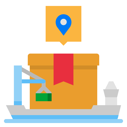 Cargo ship ferry boat industry shipping and delivery icon