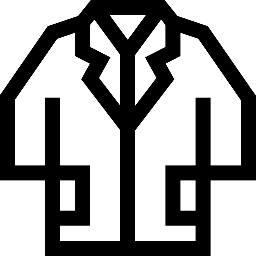 Lab coat gown laboratory security icon