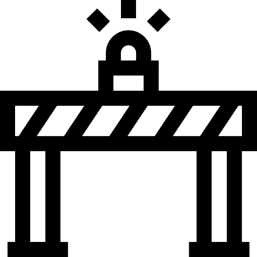 Barrier warning caution obstacle icon