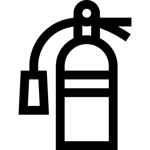 Fire extinguisher safety fireman security icon