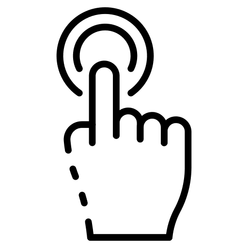 Touch screen push button begin press icon