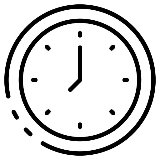 Wall clock hour punctual time icon