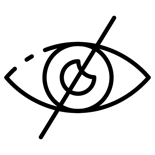 Hidden blind eye vision icon