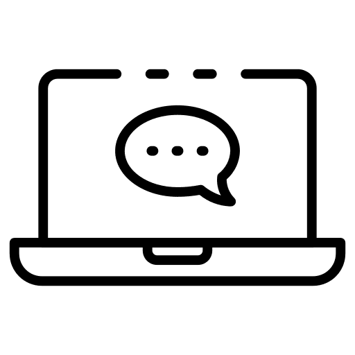 Laptop message computer chat icon