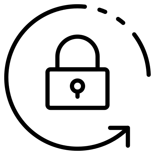Padlock circular arrow padlock secure icon