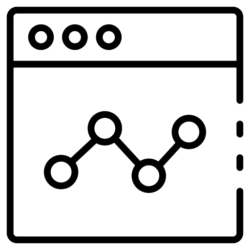 Web browser seo and web line graph web browser icon