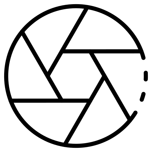 Camera lens aperture photographer electronics icon
