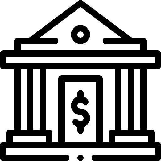 Bank bank account building institution icon