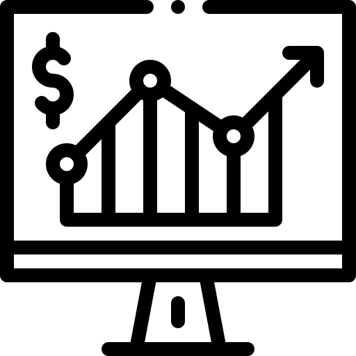 Statistics graph financial business icon