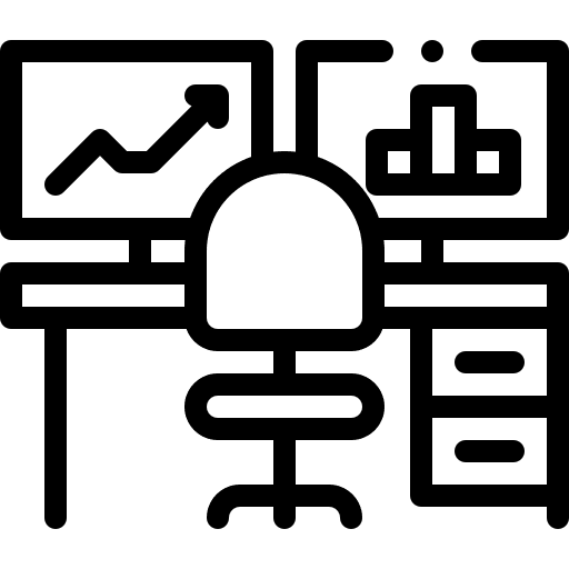 Statistics investor worker stock market icon