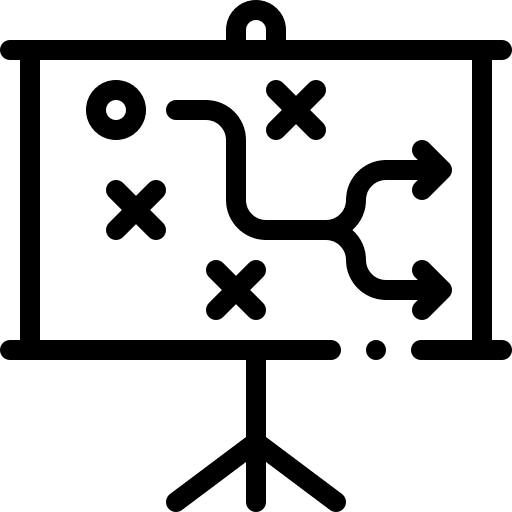Strategy presentation teamwork diagram icon