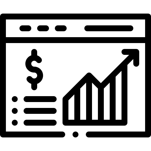 Data analytics business trading business and finance icon