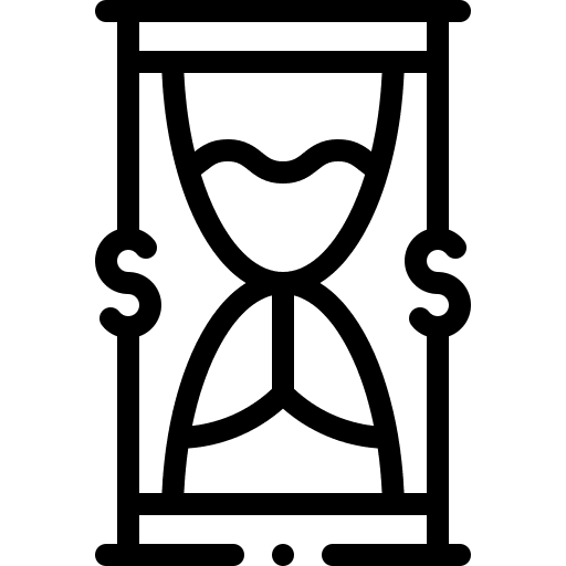 Hour glass dollar finance hour glass icon