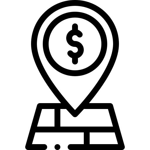 Location money map pointer location icon