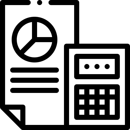 Calculator report cost business and finance icon