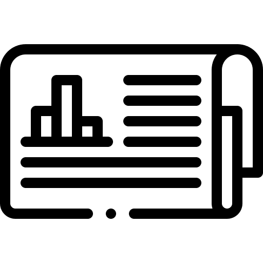 Newspaper analysis interface stock market icon