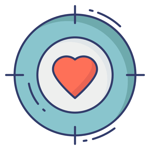 Focus target aim heart icon