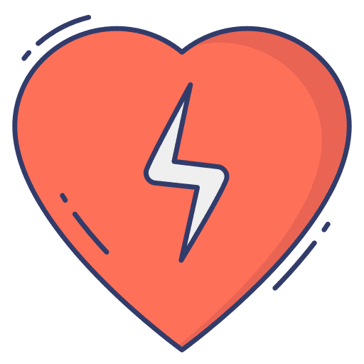 Heart like charge love and romance icon
