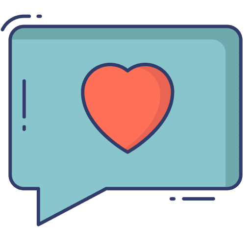 Speech bubble love and romance compassion speech bubble icon