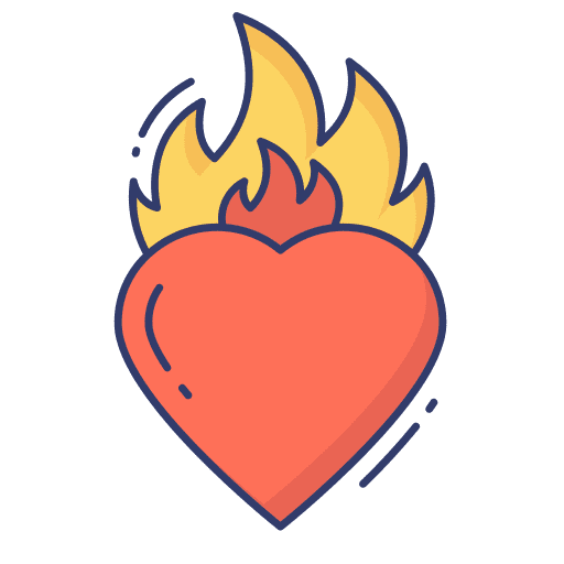 Heart like hot love icon