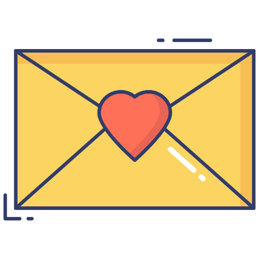 Mail love and romance heart post icon