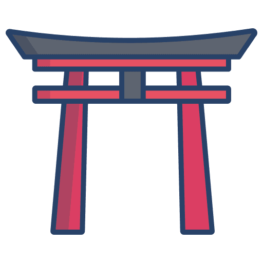 Torii gate landmark architecture and city architectonic icon