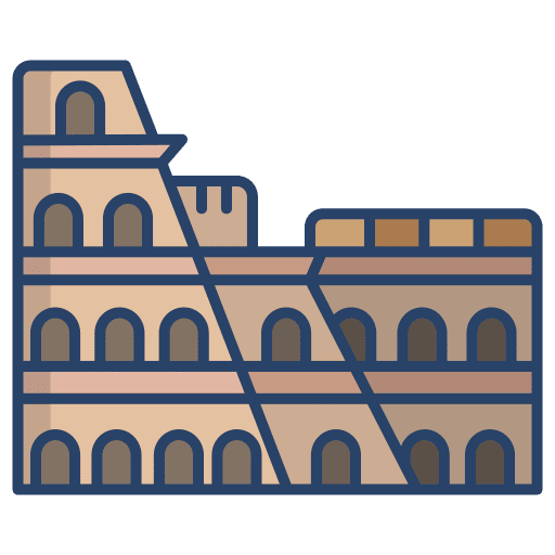 Colosseum architecture and city colosseum monument icon