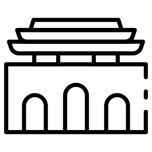 Building architecture and city landmark monument icon