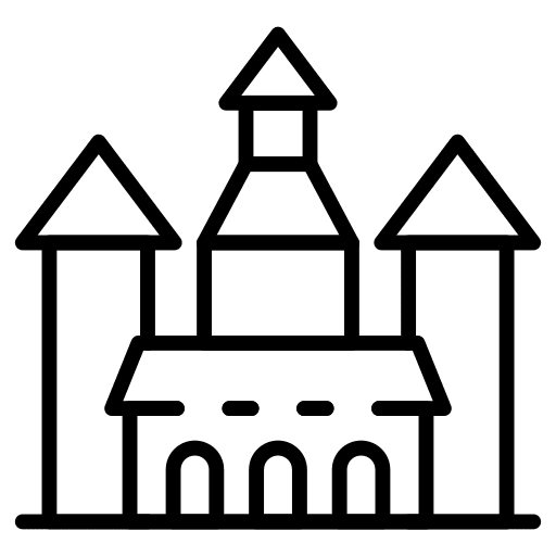 Castle fantasy architectural architecture and city icon