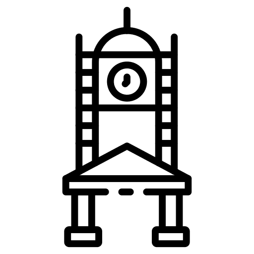 Clock tower landmark building monument icon