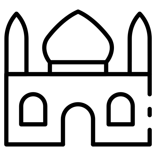 Taj mahal temple architecture and city landmark icon