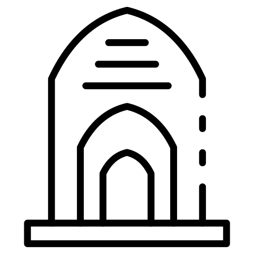 Gate architecture and city landmark entrance icon