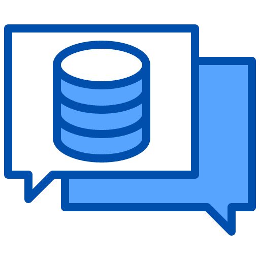 Chat data storage database seo and web icon