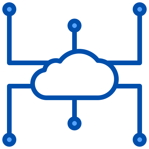 Cloud server networking hosting icon