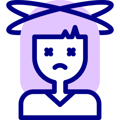 Dizzy fatigue girl reaction icon