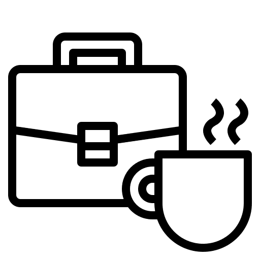 Brifcase hot drink cup mug icon