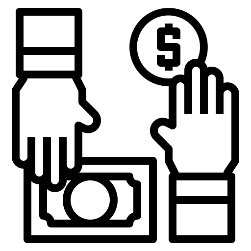 Man finance hand change icon