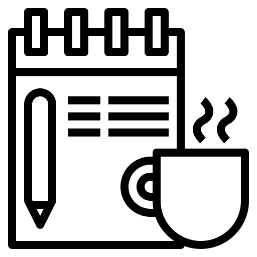 Calendar hot drink business and finance mug icon