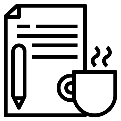 Document business and finance pen hot drink icon