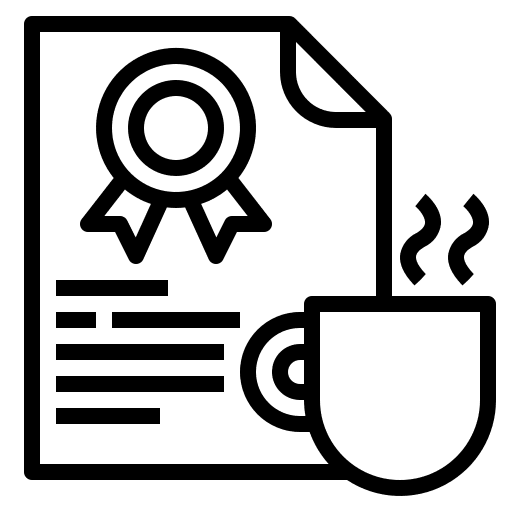 Certificate mug reward certificate icon