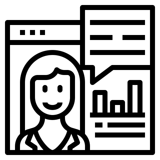 Website graph female finance icon