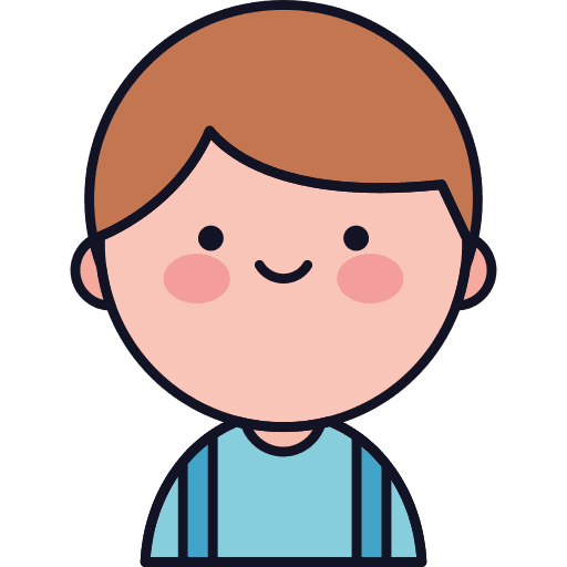 Boy character brown hair person icon
