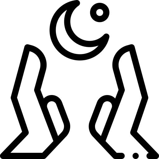 Hands muslim praying body part icon