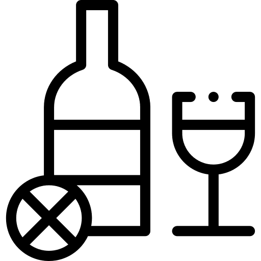 No drinks food and restaurant no drinking not allowed icon