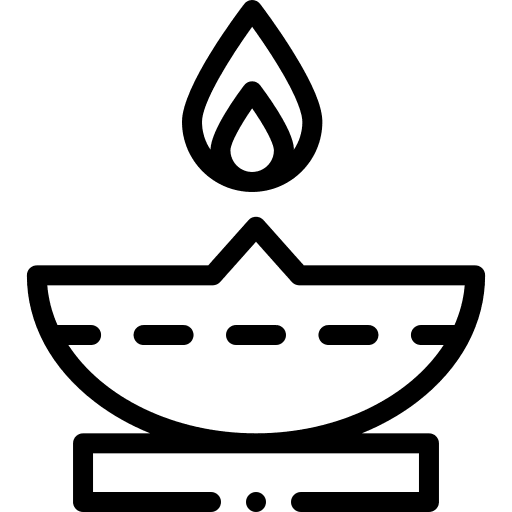 Oil lamp burner furniture and household cultures icon