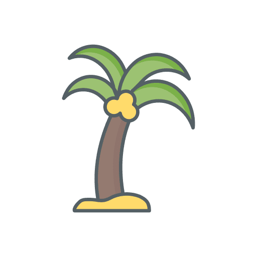 Beach tourism tree beach icon