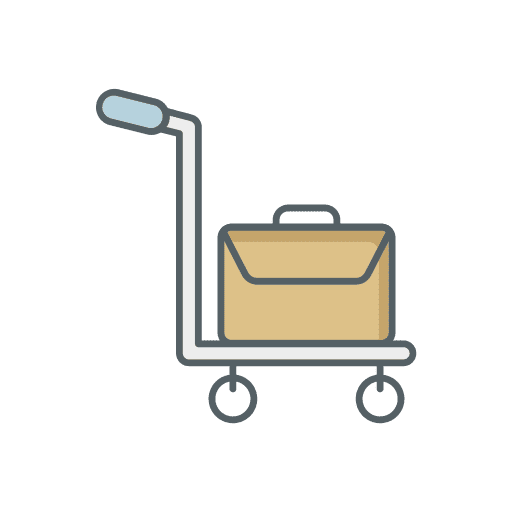 Trolley baggage tour traveling icon