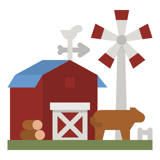 Farm windmill agriculture barn icon