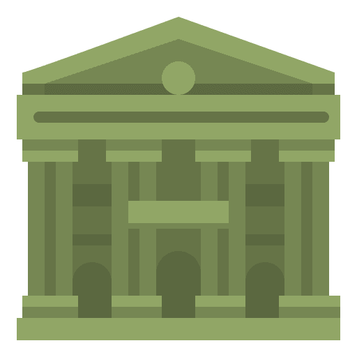 Bank architecture and city building bank icon