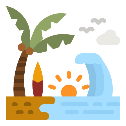 Beach holidays vacation summer icon